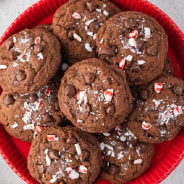 Chocolate Peppermint Cookies on a plate