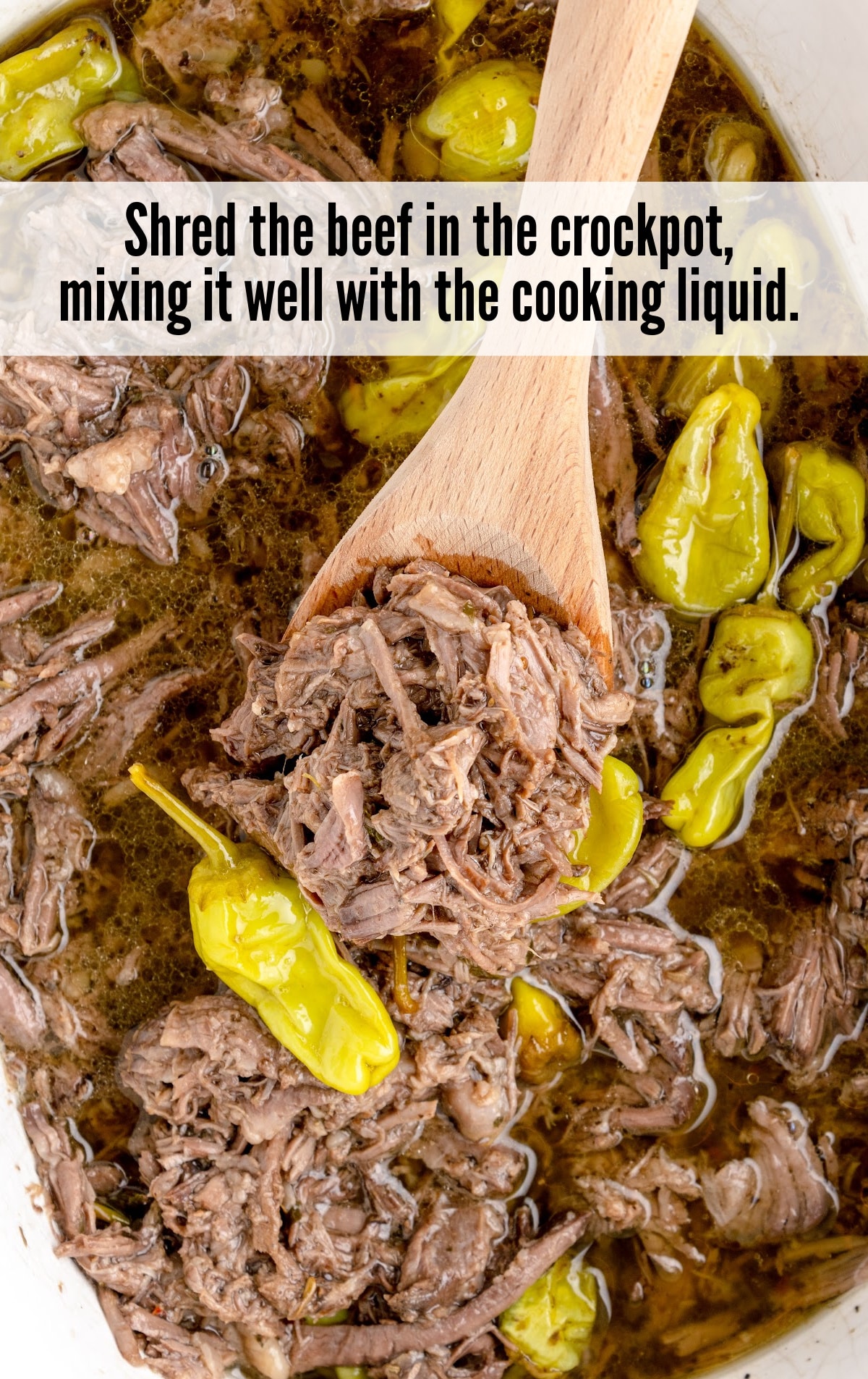 shredded beef in the crockpot