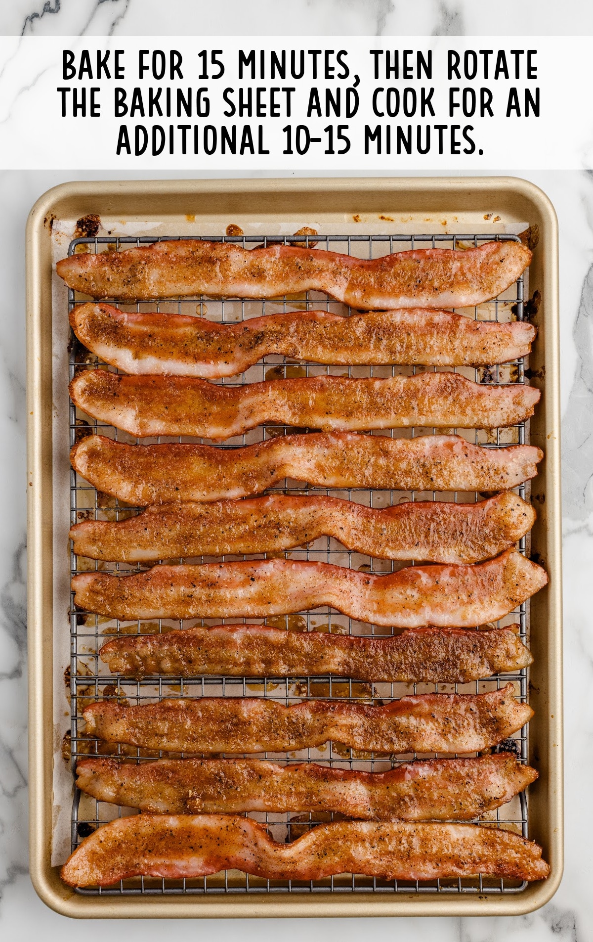 baked Million Dollar Bacon on a rack in a baking tin