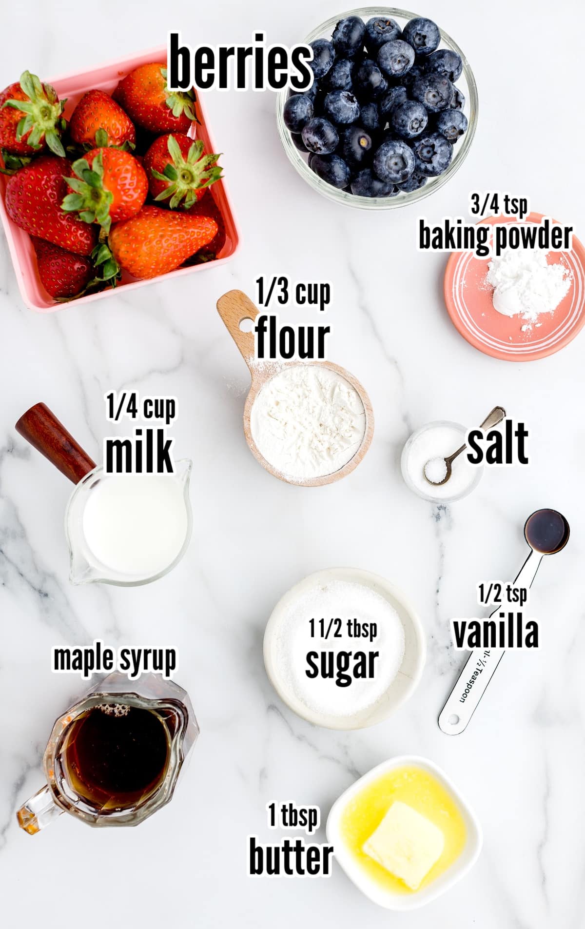 Ingredients for making Pancake in a Mug