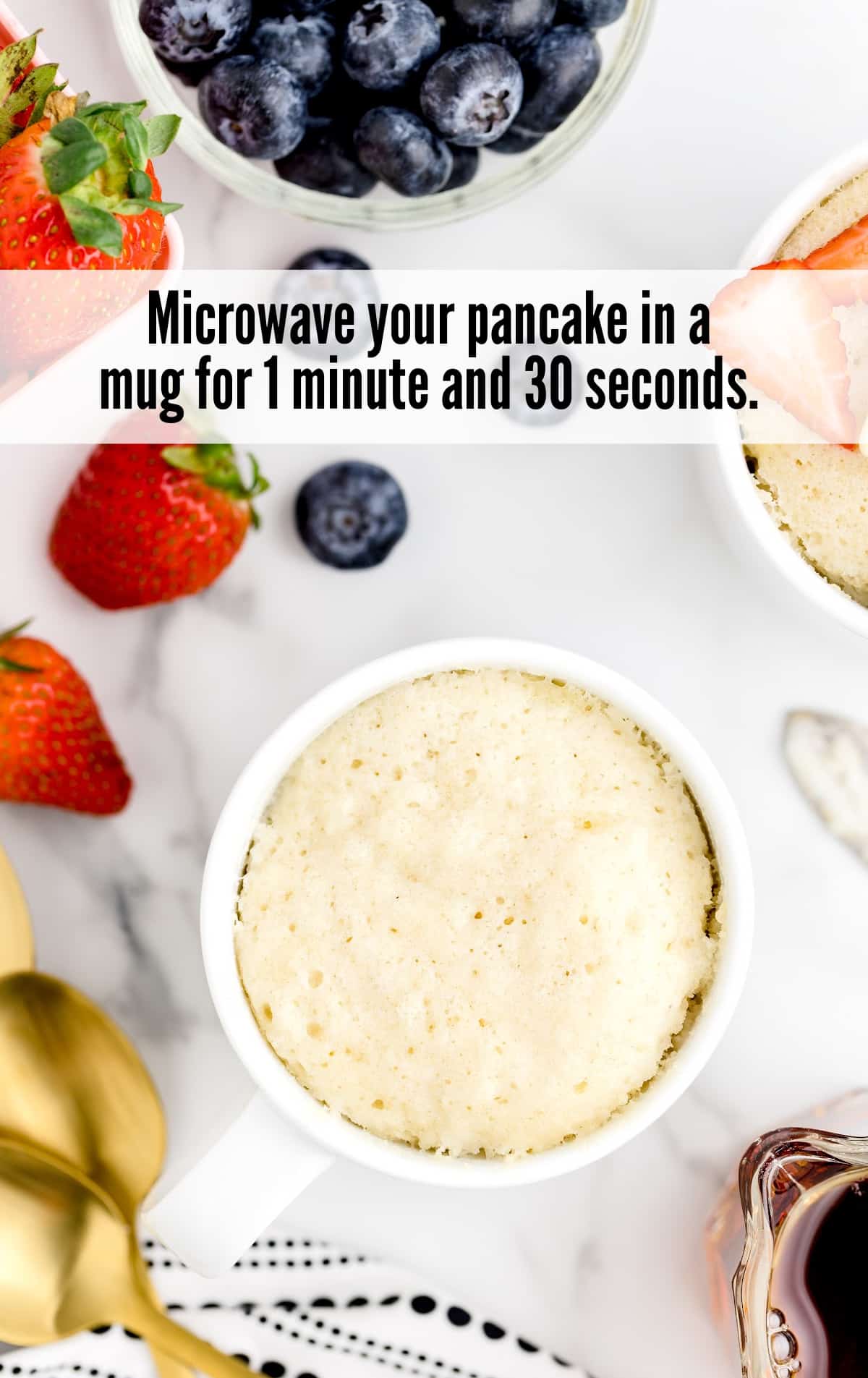 an already microwaved pancake in a mug