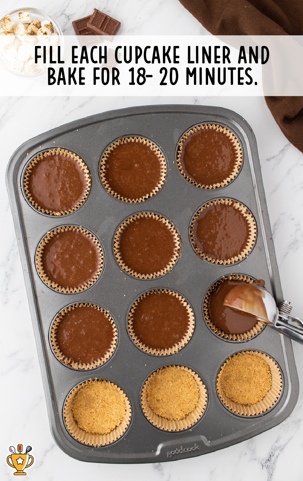 cupcake liners filles with the mixture and baked