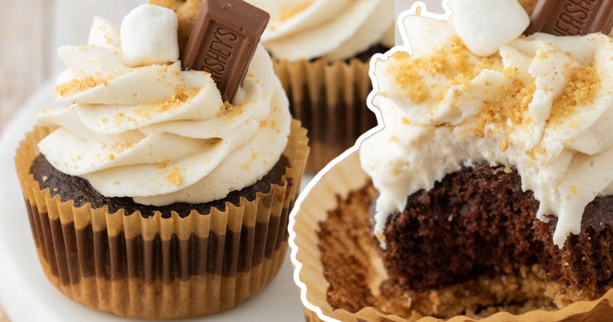 a bunch of S'mores Cupcakes