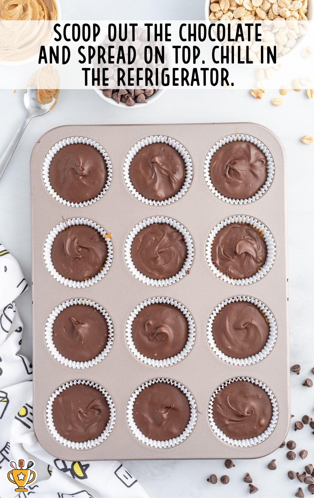 chocolate spread on top