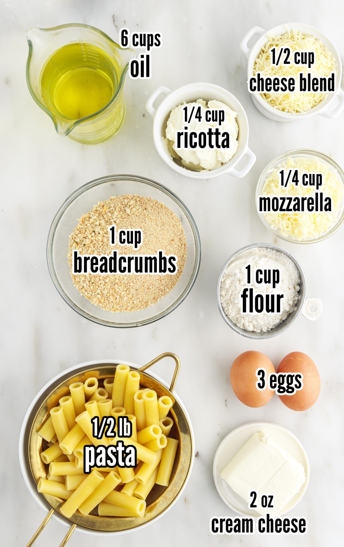 ingredients for making Stuffed Ziti Fritta