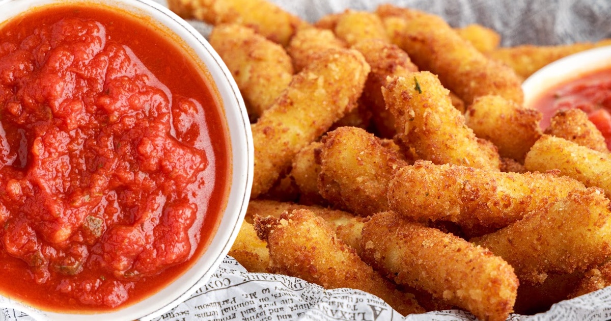 Stuffed Ziti Fritta and a bowl of sauce