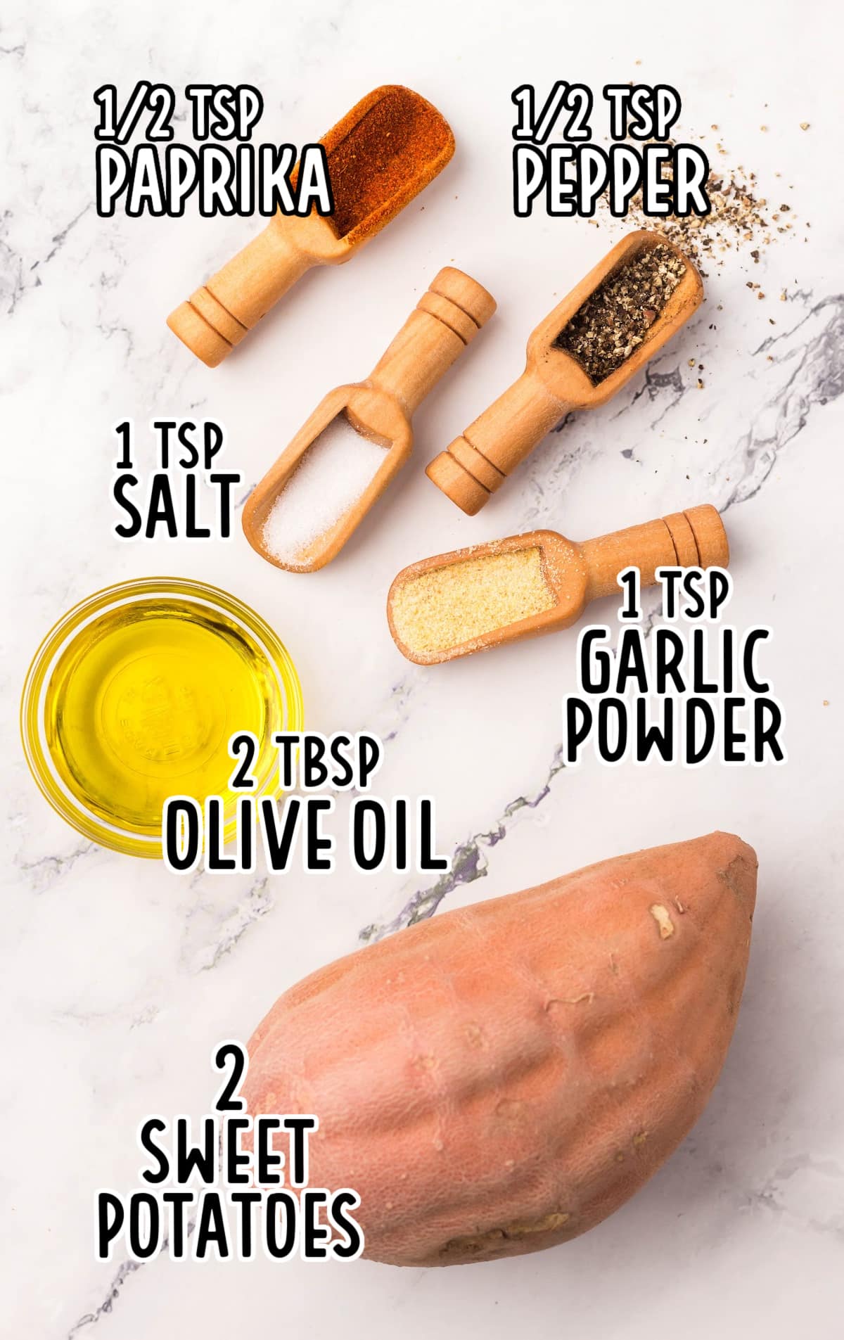 ingredients for making Sweet Potato Fries