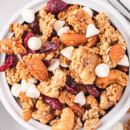 Christmas Granola in a bowl