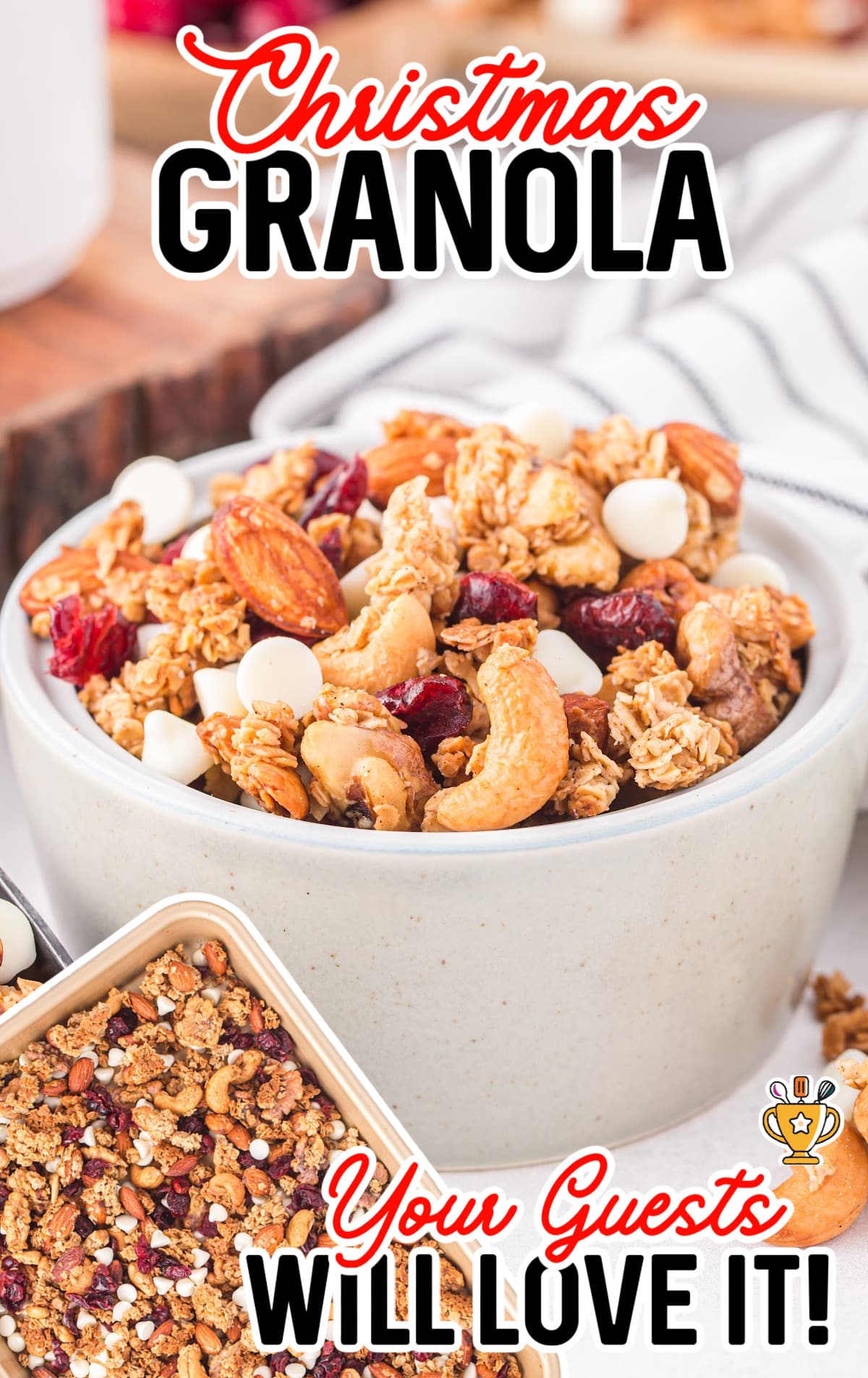 Christmas Granola in a bowl