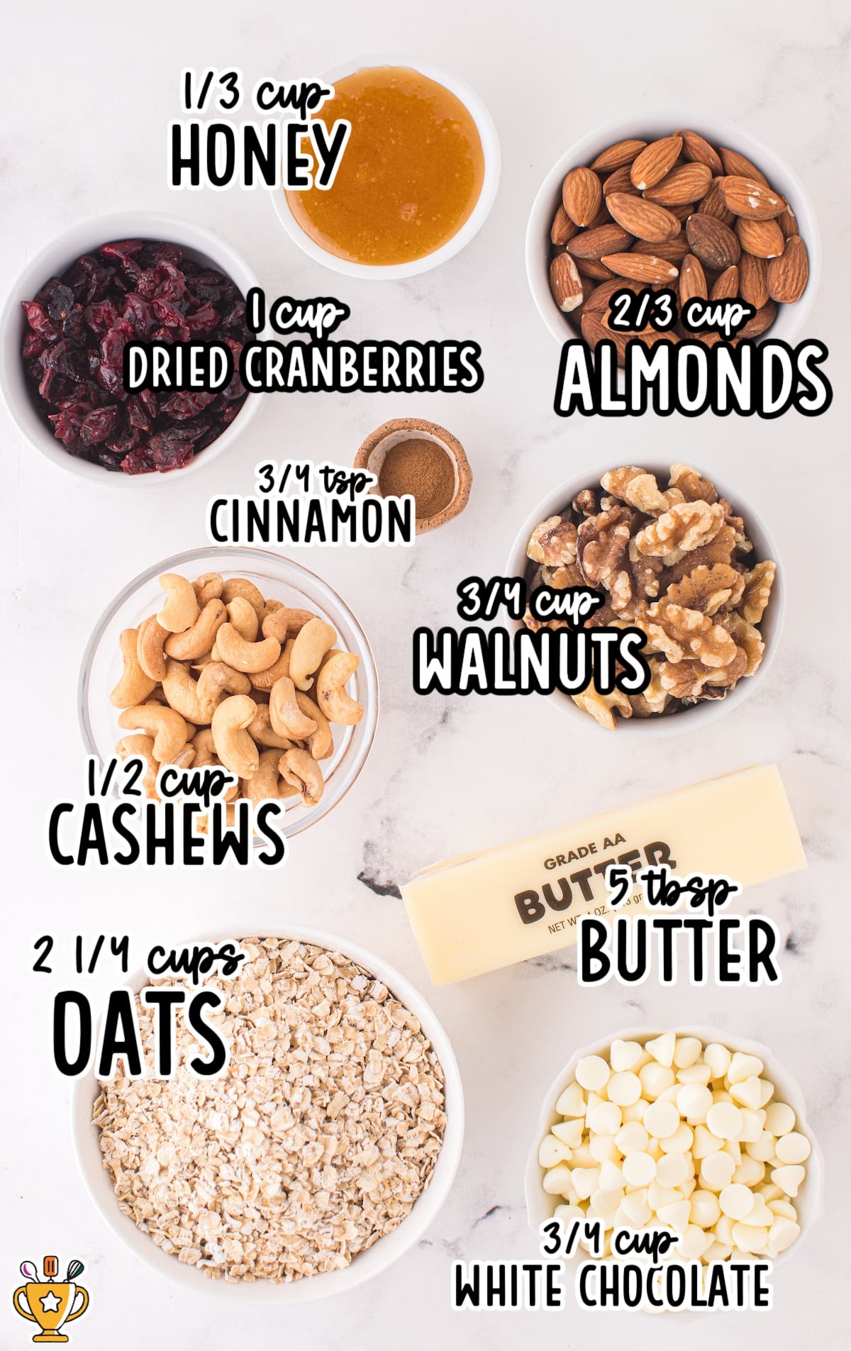 ingredients for making Christmas Granola