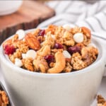 Christmas Granola in a bowl