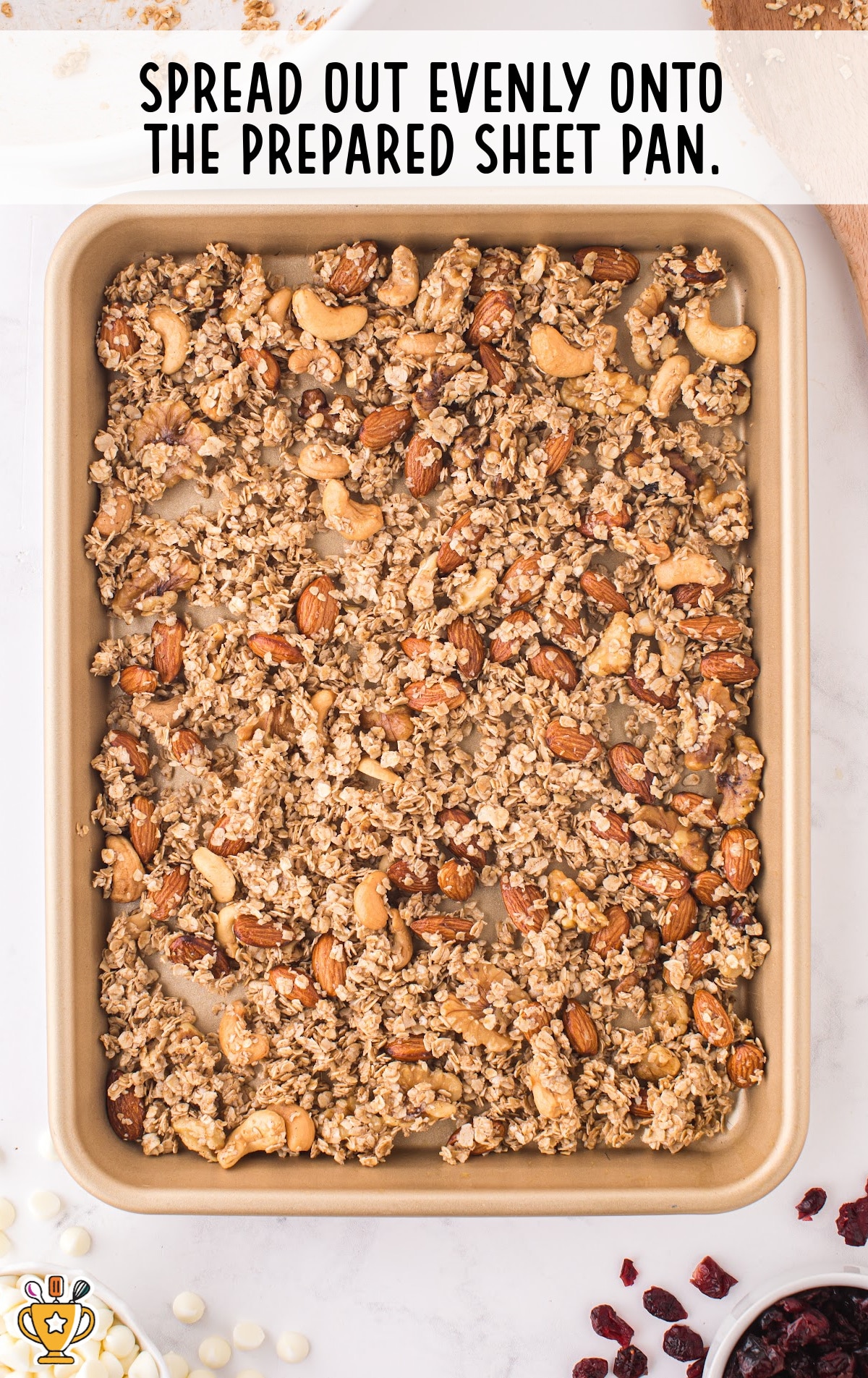 Christmas Granola on a sheet pan
