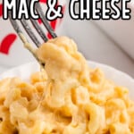 Copycat Chick Fil A Macaroni and Cheese in a bowl with a fork holding some