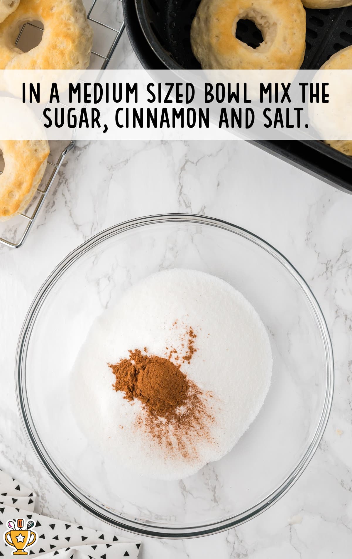 sugar, cinnamon and salt in a bowl