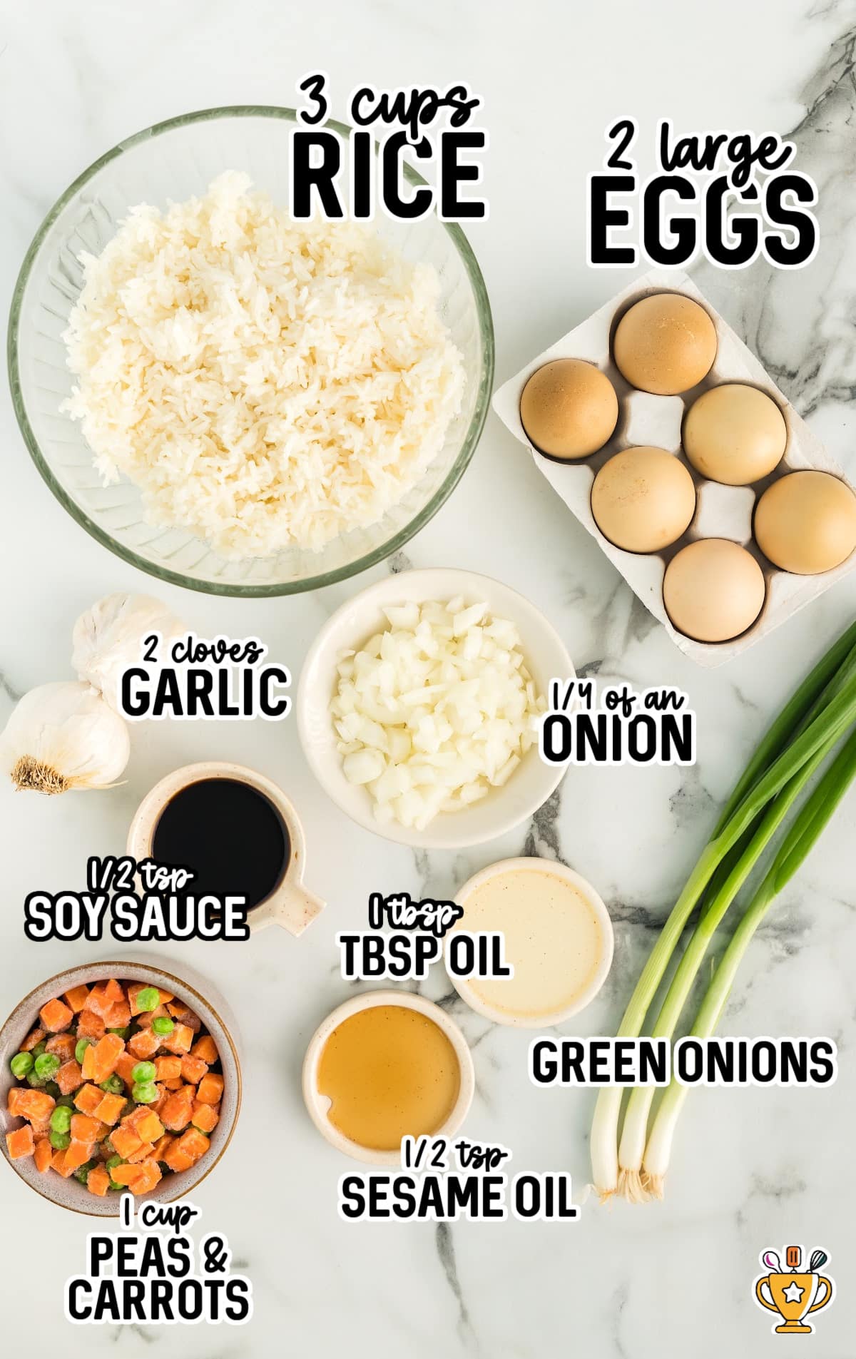 ingredients for making Better Than Takeout Fried Rice
