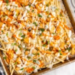 Buffalo Chicken Fries in a baking pan