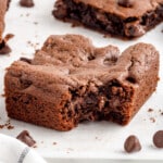 a Cake Mix Brownie with a bite on it
