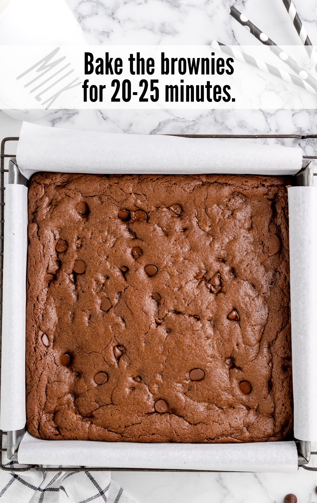 baked brownies in baking pan