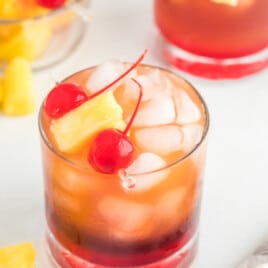 a glass full of Campfire Cocktail