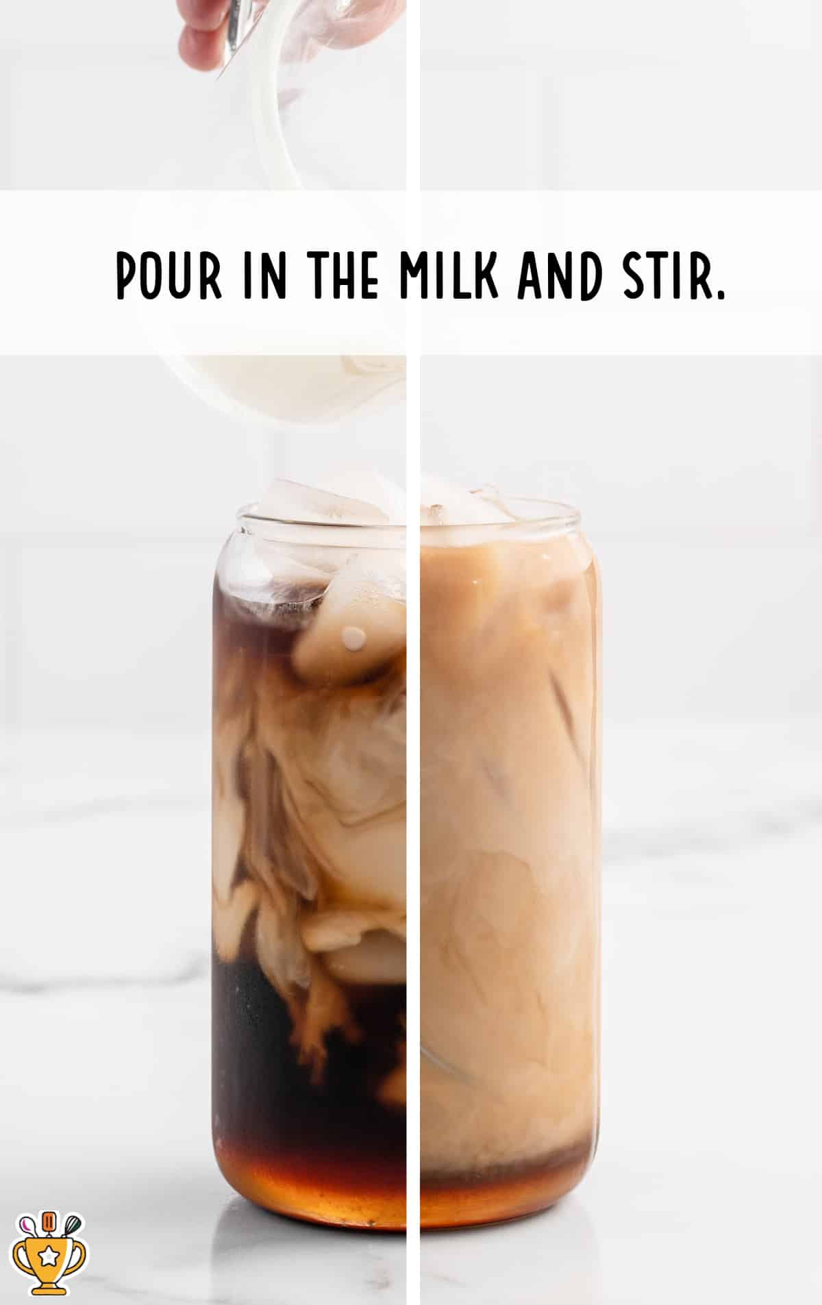 milk poured into a glass