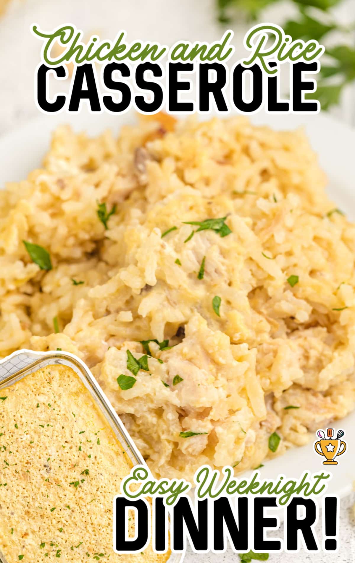Chicken and Rice Casserole on a plate