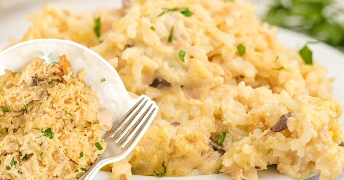 Chicken and Rice Casserole on a plate