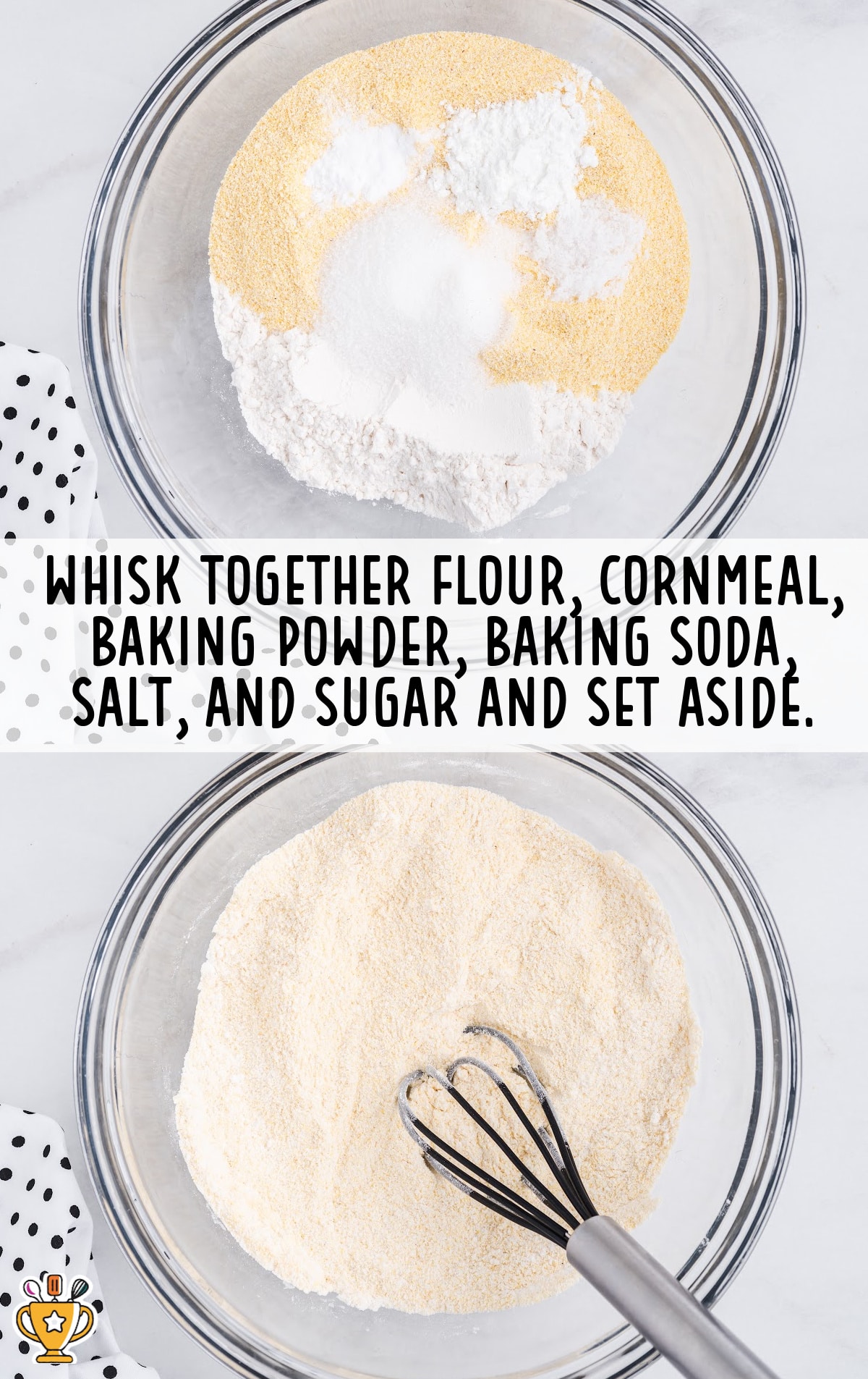 ingredients for making Cornbread in a bowl