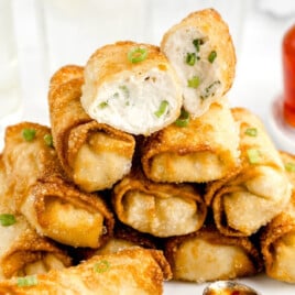 Crab Rangoon Eggroll on a plate