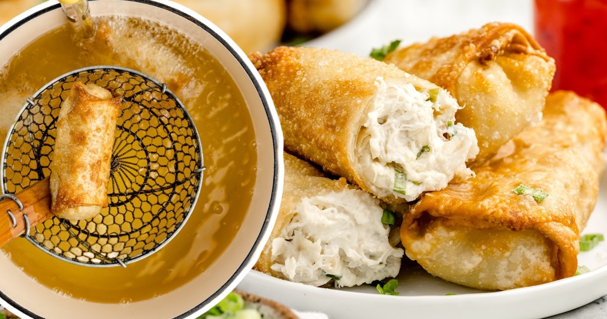 Crab Rangoon Eggroll on a plate