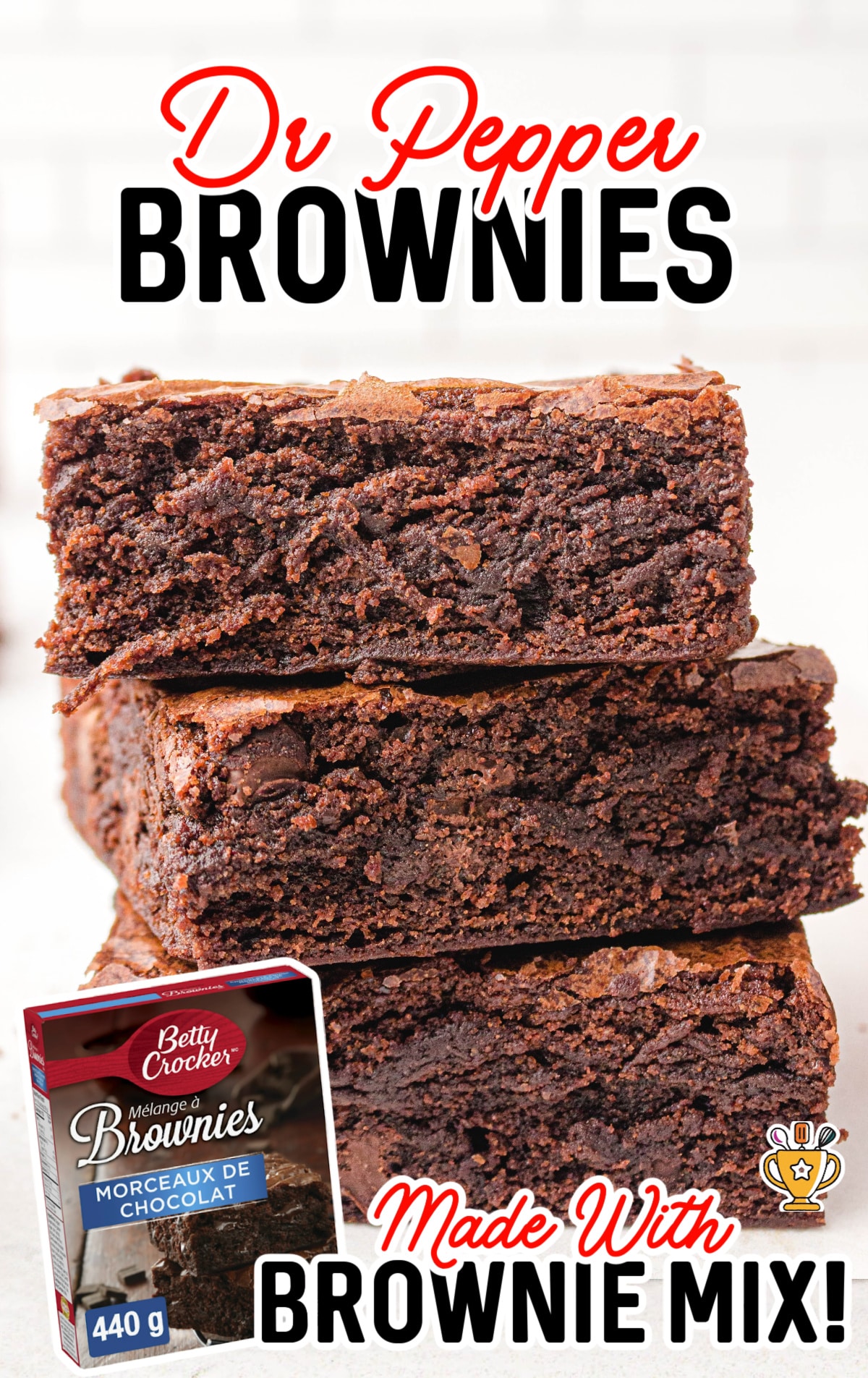 a stack of Dr Pepper Brownies