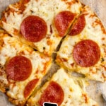 Frozen Pizza in Air Fryer cut into four pieces