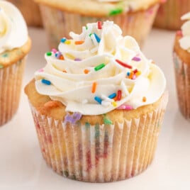a bunch of Funfetti Cupcakes