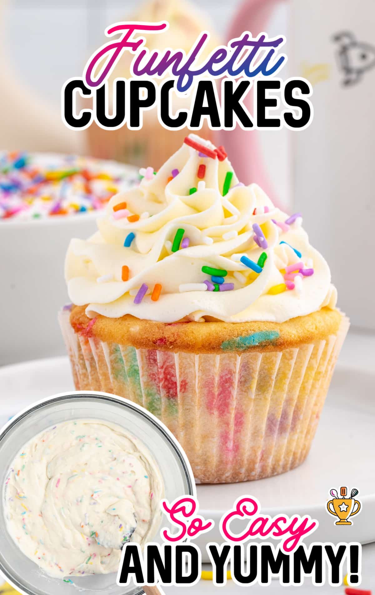 a Funfetti Cupcake on a plate