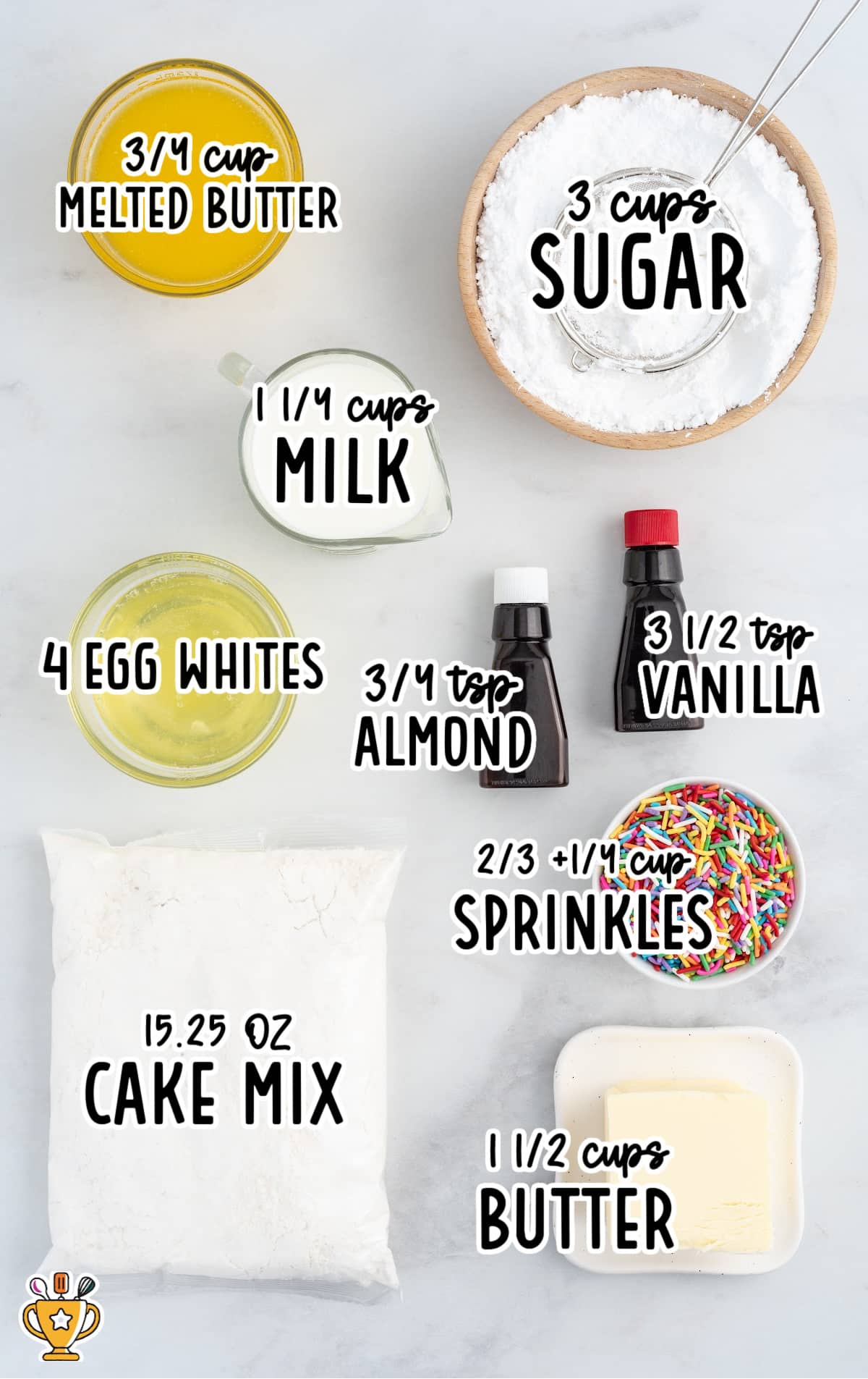 ingredients for making Funfetti Cupcakes