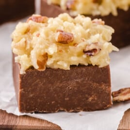 a piece of German Chocolate Fudge and a bunch others at the back
