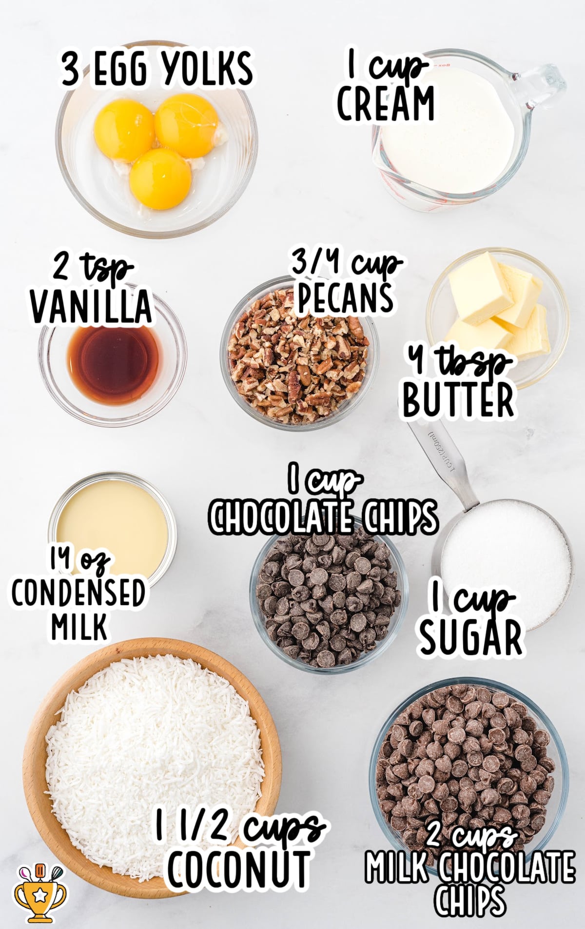 ingredients for making German Chocolate Fudge