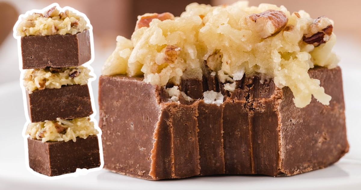 pieces of German Chocolate Fudge