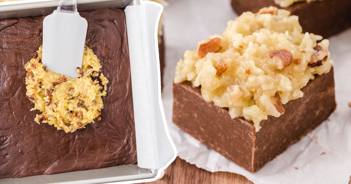 a piece of German Chocolate Fudge
