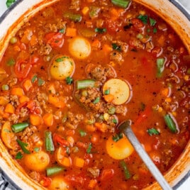 Hamburger Stew in a pot