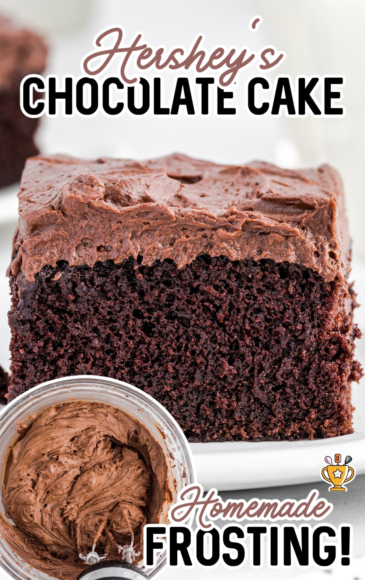 a piece of Hershey Chocolate Cake on a plate
