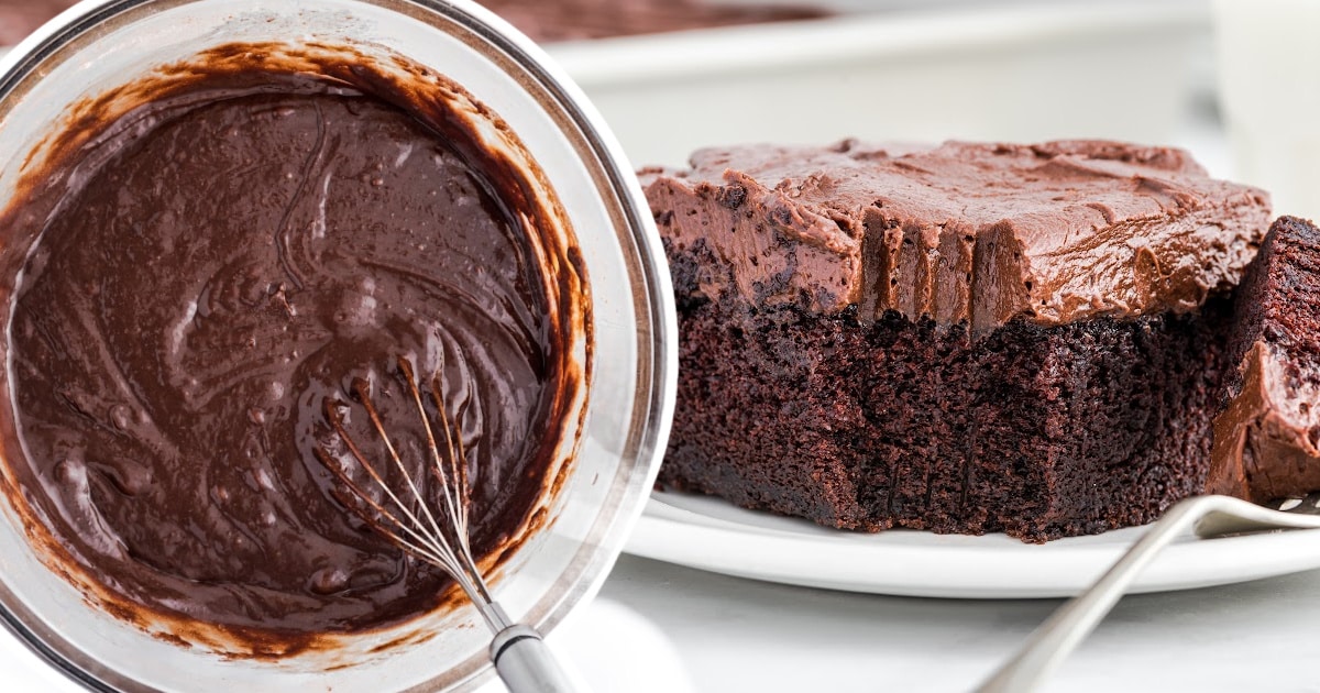 a piece of Hershey Chocolate Cake on a plate