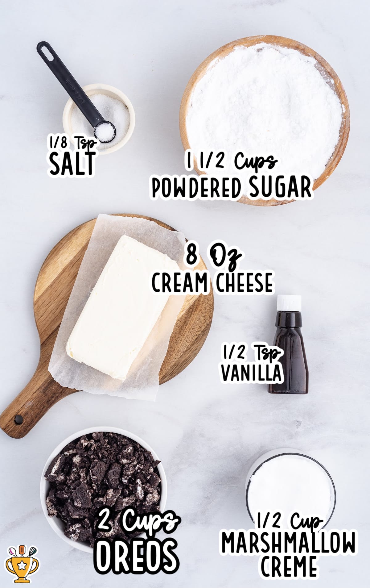ingredients for making Oreo Dip