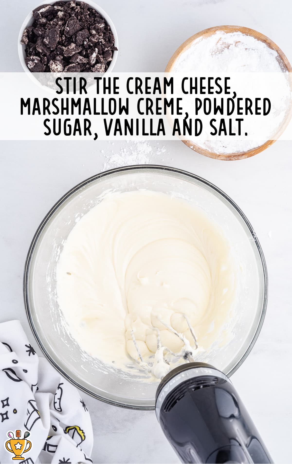cream cheese, marshmallow creme, powdered sugar, vanilla and salt
