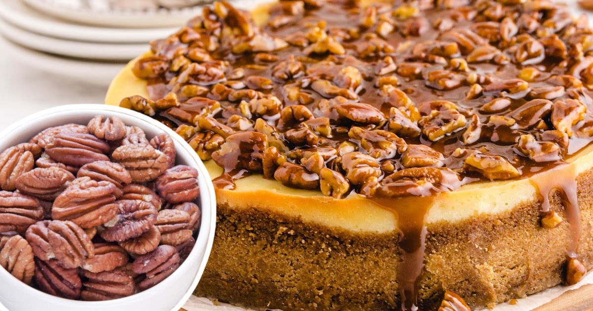 a whole Pecan Pie Cheesecake