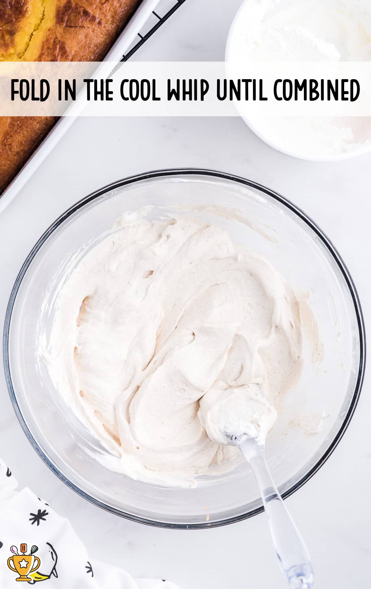 cool whip in a clear bowl