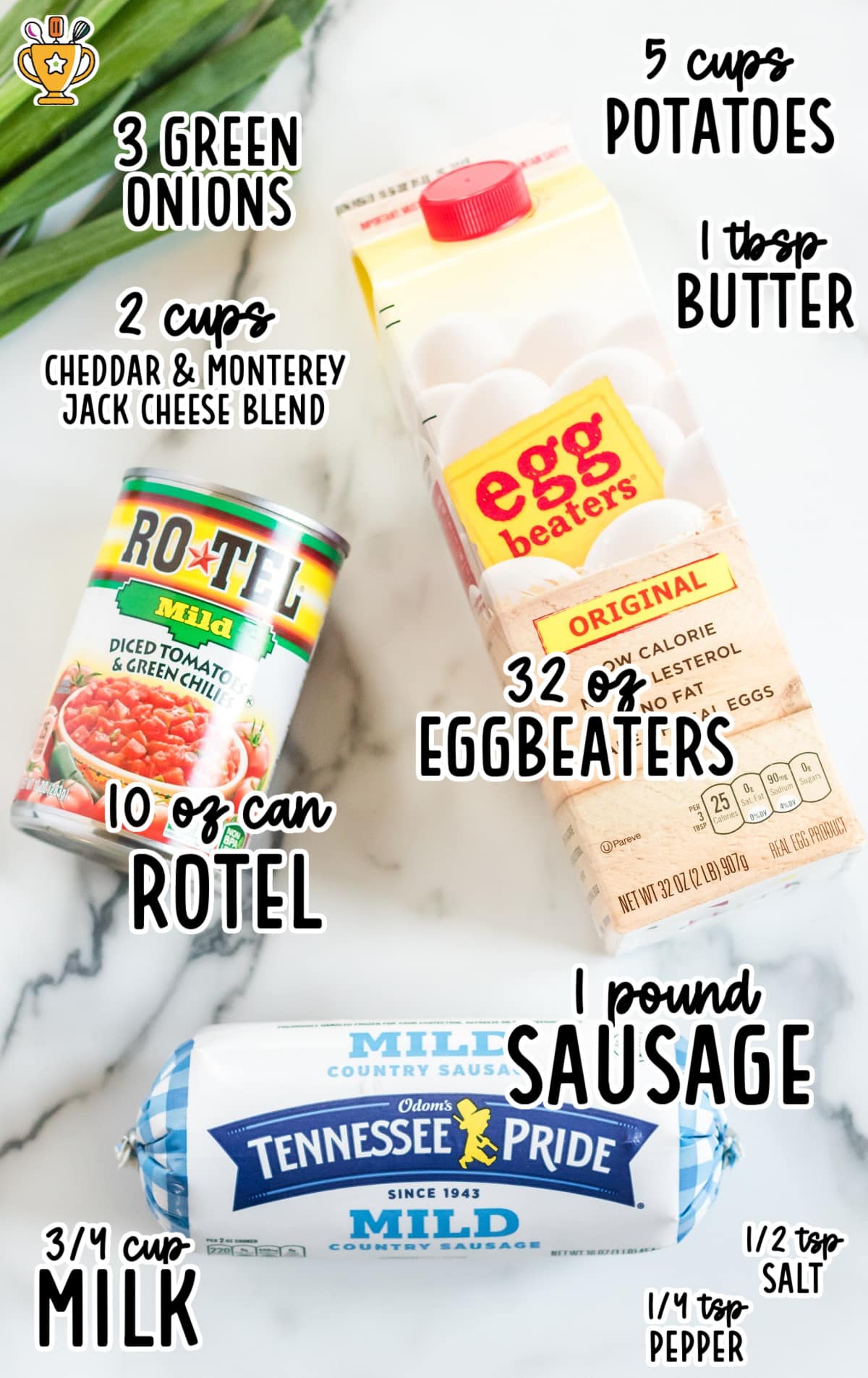 ingredients for making Sausage Breakfast Casserole