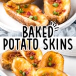 Baked Potato Skins on serving plates
