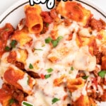 Baked Rigatoni on a plate