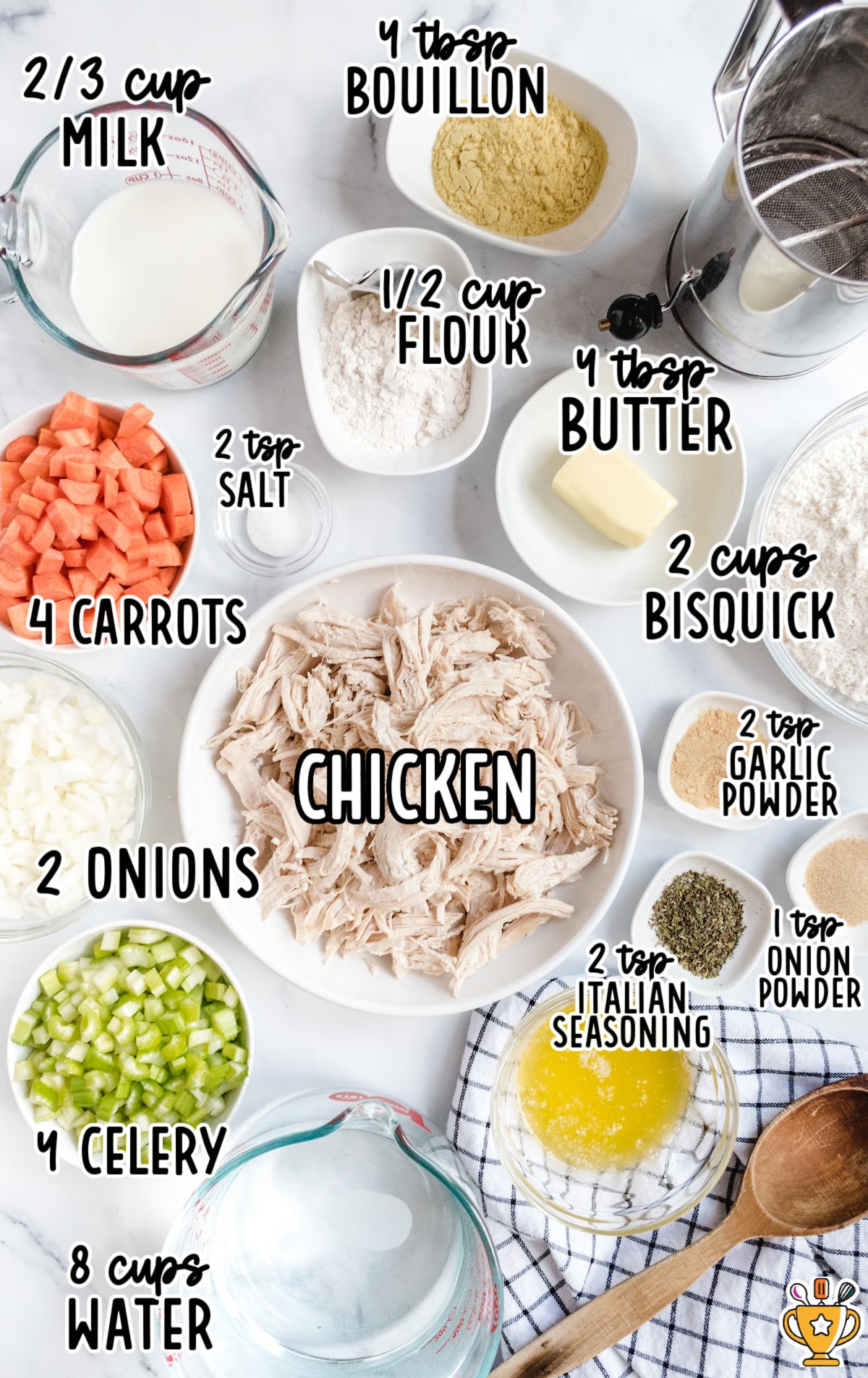 ingredients for making Chicken and Dumplings