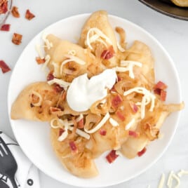 Fried Pierogies on a plate